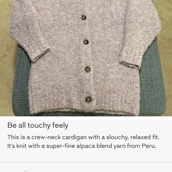 Aritzia Wilfred Mauve Cardigan in Excellent Condition - Picture 4 of 5